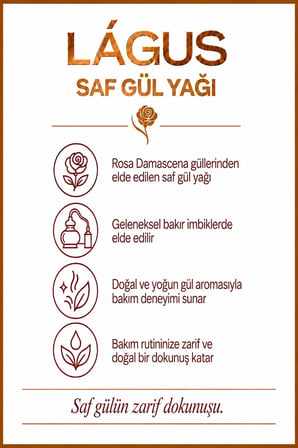 Saf Gül Yağı LÁGUS Rosa Damascena Premium Doğal Aromaterapi Yağı 