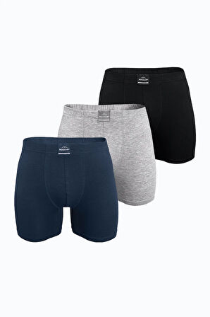 Erkek 3 lü Lacivert Premium Collection Modal Uzun Boxer 3M250