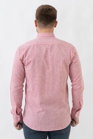 White Stone Malta G2303 Keten Regular Fit Pamuklu Gömlek Kiremit