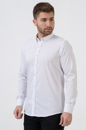 White Stone Ávila G2309 Regular Fit Pamuklu Likralı Gömlek Desenli