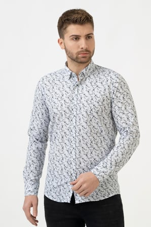 White Stone Cuenca G2320 Regular Fit Pamuklu Gömlek Desenli