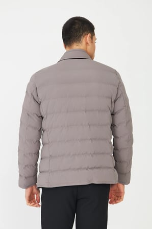 Gri Kapitone Çıkarılabilir Yelekli Şişme Mont
