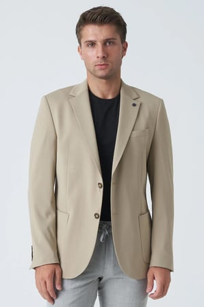 White Stone Belfast C4010 Slim Fit 6 Drop Ceket Bej