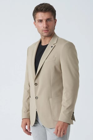 White Stone Belfast C4010 Slim Fit 6 Drop Ceket Bej