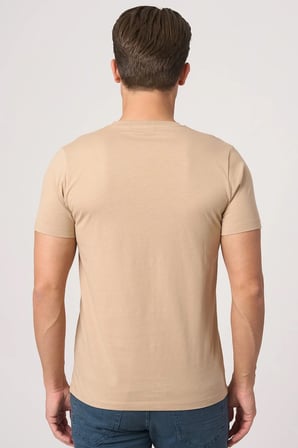 WHİTE STONE  2025-Y  3115  BİSİKLET YAKA TSHIRT    Taba