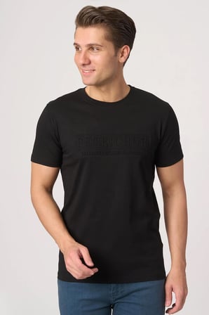WHİTE STONE  2025-Y  3193  BİSİKLET YAKA TSHIRT    SİYAH