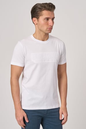 WHİTE STONE  2025-Y  3193  BİSİKLET YAKA TSHIRT    BEYAZ