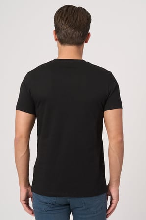 WHİTE STONE  2025-Y  3076  BİSİKLET YAKA TSHIRT    SİYAH