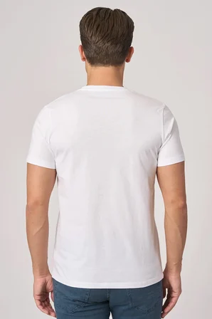 WHİTE STONE  2025-Y  3076  BİSİKLET YAKA TSHIRT    BEYAZ