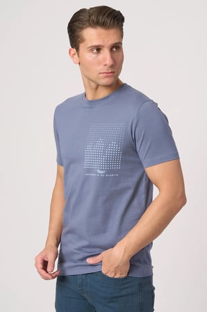WHİTE STONE  2025-Y  3076  BİSİKLET YAKA TSHIRT    İNDİGO