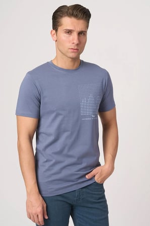 WHİTE STONE  2025-Y  3076  BİSİKLET YAKA TSHIRT    İNDİGO
