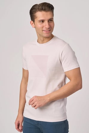 WHİTE STONE  2025-Y  3117  BİSİKLET YAKA TSHIRT    GÜL