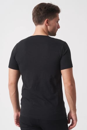 White Stone Brasília 3148 Slim Fit Pamuklu Likralı Bisiklet Yaka T-Shirt  Siyah