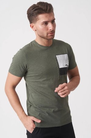 White Stone Brasília 3148 Slim Fit Pamuklu Likralı Bisiklet Yaka T-Shirt  Haki