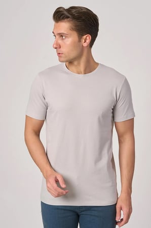 WHİTE STONE  2025-Y  3155  BİSİKLET YAKA TSHIRT    TAŞ