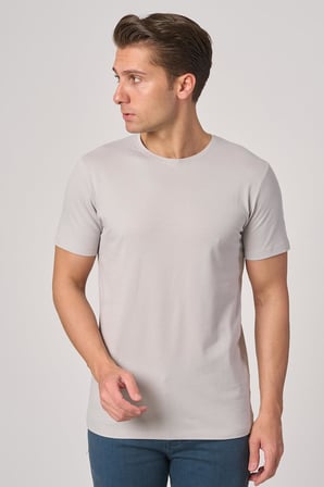 WHİTE STONE  2025-Y  3155  BİSİKLET YAKA TSHIRT    TAŞ