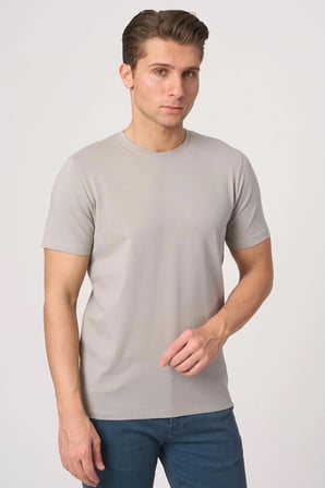 WHİTE STONE  2025-Y  2576  BİSİKLET YAKA TSHIRT    A.GRİ