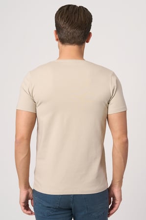 WHİTE STONE  2025-Y  2576  BİSİKLET YAKA TSHIRT    BEJ