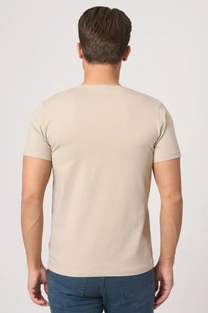 WHİTE STONE  2025-Y  2576  BİSİKLET YAKA TSHIRT    BEJ