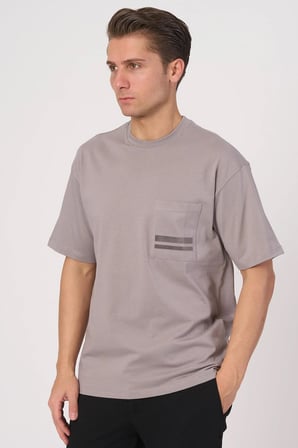 WHİTE STONE  2025-Y  3138  BİSİKLET YAKA TSHIRT    GRİ