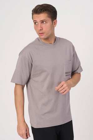 WHİTE STONE  2025-Y  3138  BİSİKLET YAKA TSHIRT    GRİ