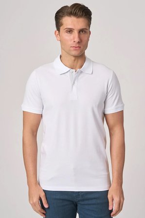 WHİTE STONE  2025-Y  3225-Y POLA YAKA TSHIRT    BEYAZ