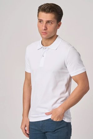 WHİTE STONE  2025-Y  3225-Y POLA YAKA TSHIRT    BEYAZ