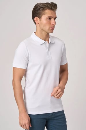 WHİTE STONE  2025-Y  3225-Y POLA YAKA TSHIRT    BEYAZ