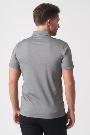 White Stone Fortaleza 3153 Slim Fit Pamuklu Polo Yaka T-Shirt  Siyah Gri