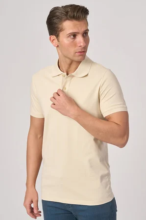 WHİTE STONE  2025-Y  3225-Y POLA YAKA TSHIRT    TAŞ