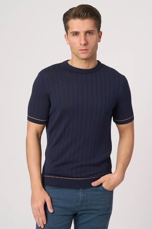 WHİTE STONE  2025-Y  25050 O YAKA FİTİLLİ TSHIRT    LACİ