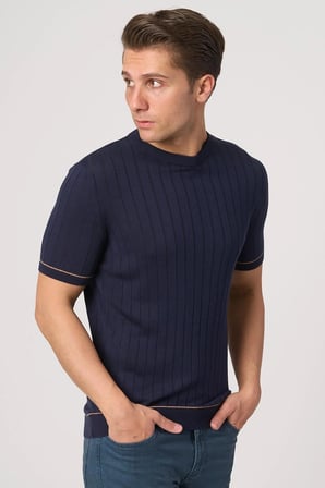 WHİTE STONE  2025-Y  25050 O YAKA FİTİLLİ TSHIRT    LACİ