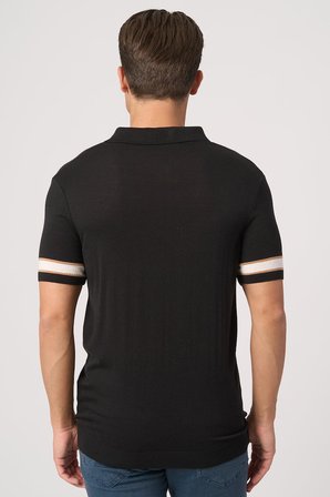 WHİTE STONE  2025-Y  LM1  P.YAKA DÜĞMELİ  TSHIRT    SİYAH