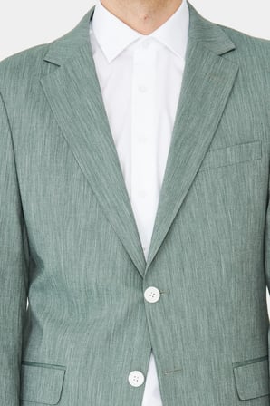Yeşil Dokulu Modern Slim Fit Şehir Stili Takım Elbise