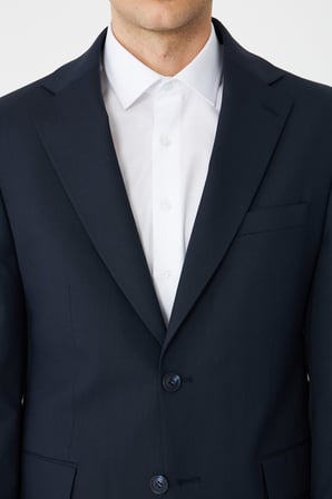 Lacivert Modern Slim Fit Dokulu Kumaş Şık Klasik Yaka Zamansız Takım Elbise