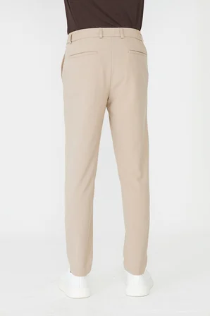 Bej Bağcıklı Smart Casual Jogger Pantolon
