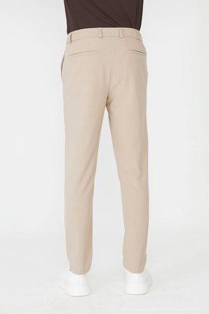 Bej Bağcıklı Smart Casual Jogger Pantolon
