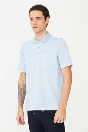 Açık Mavi Polo Yaka T-Shirt 