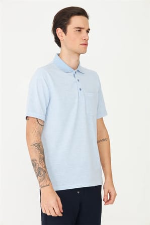 Açık Mavi Polo Yaka T-Shirt 