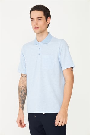 Açık Mavi Polo Yaka T-Shirt 