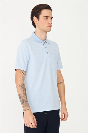 Açık Mavi Polo Yaka T-Shirt 