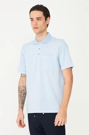 Açık Mavi Polo Yaka T-Shirt 