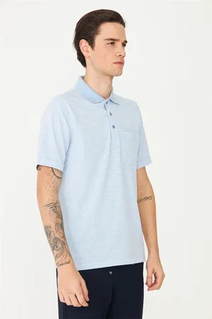 Açık Mavi Polo Yaka T-Shirt 
