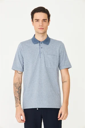İndigo Polo Yaka T-Shirt 