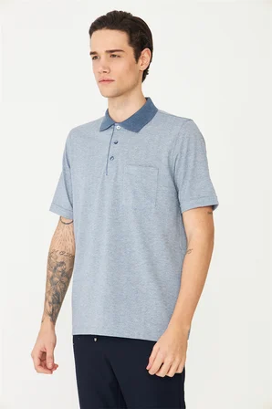 İndigo Polo Yaka T-Shirt 