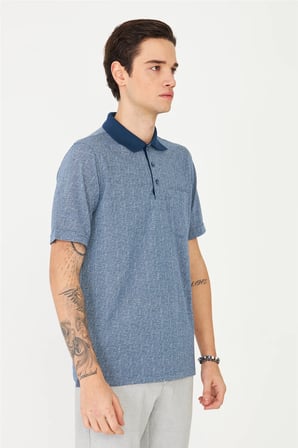 İndigo Polo Yaka T-Shirt 