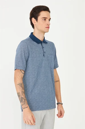 İndigo Polo Yaka T-Shirt 