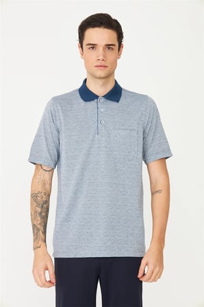 İndigo Polo Yaka T-Shirt 