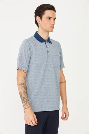 İndigo Polo Yaka T-Shirt 