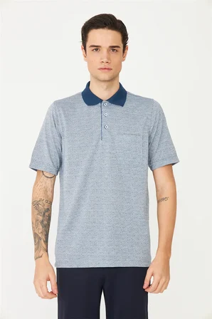 İndigo Polo Yaka T-Shirt 